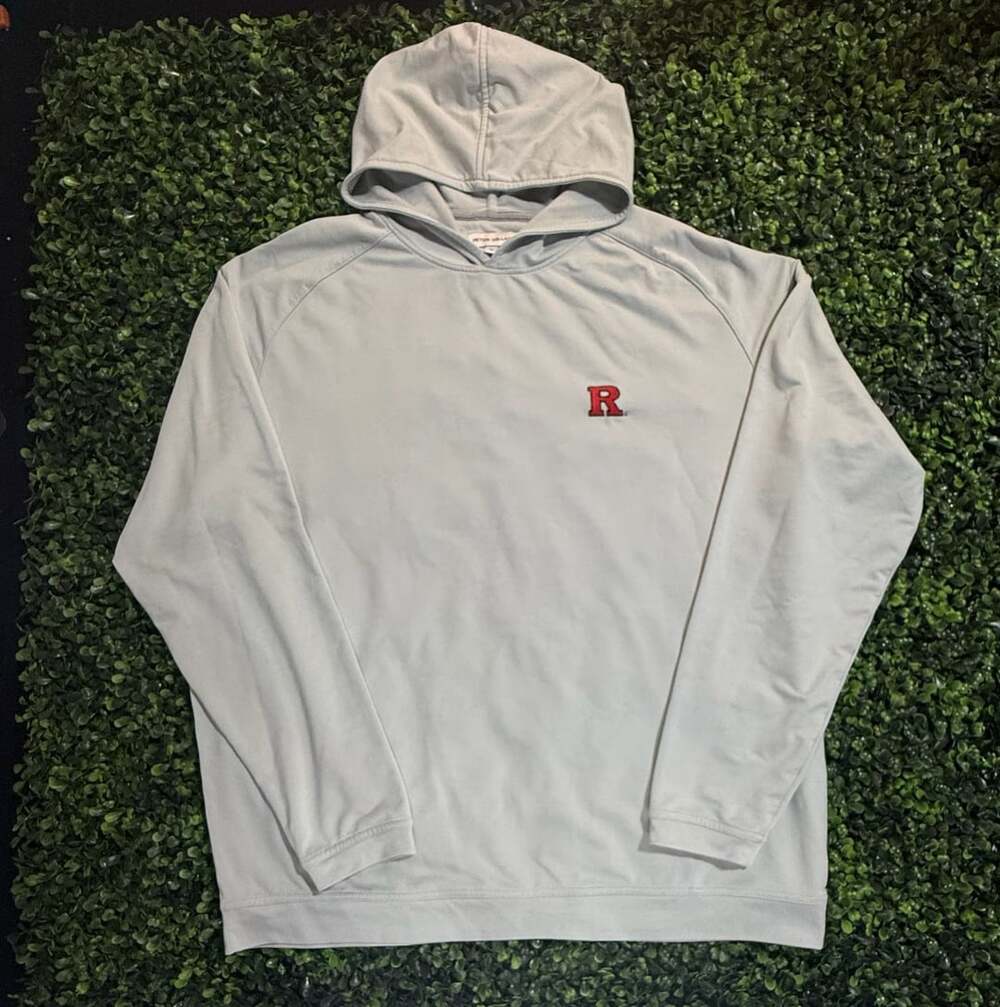 Peter Millar Rutgers Scarlet Knights Performance Hoodie Light Gray